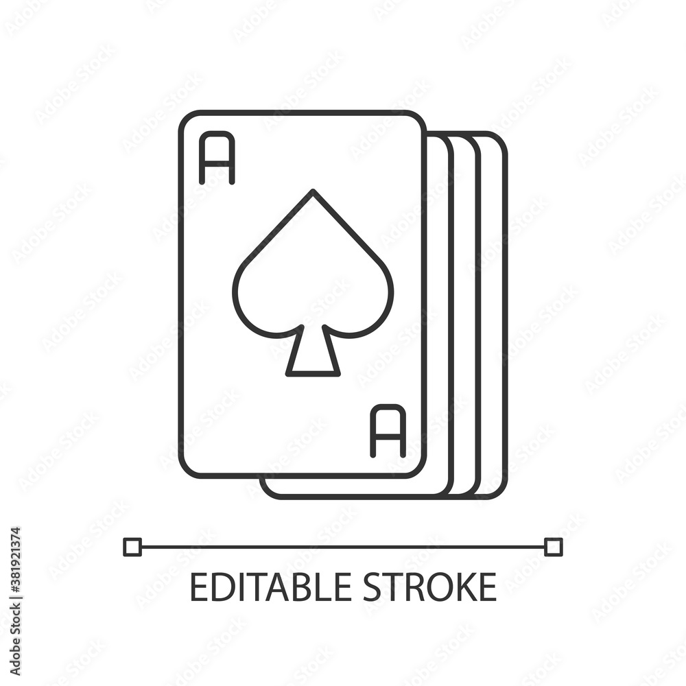 Ace cards pixel perfect linear icon. Pride society symbol. Asexuality representation. Thin line customizable illustration. Contour symbol. Vector isolated outline drawing. Editable stroke Ace cards pixel perfect linear icon. Pride society symbol. Asexuality representation. Thin line customizable illustration. Contour symbol. Vector isolated outline drawing. Editable stroke