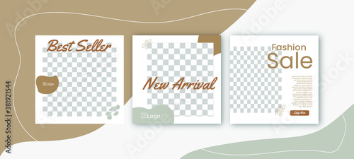 Organic sale instagram post template free vector
