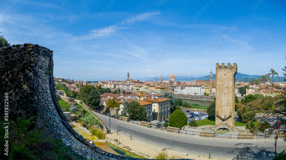Obraz premium Santa Maria Del Fiore. Panorama. Italy, Florence. The concept of tourism, travel, leisure. Mixed media