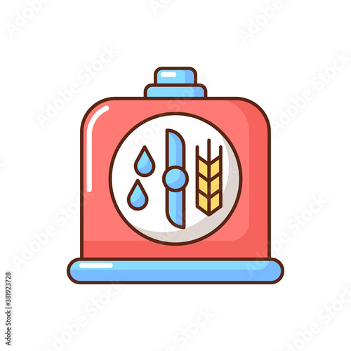 Brewers yeast RGB color icon. Brewery production. Distillery manufacture for beer production. Filtering ale. Brewing ale process step. Industrial manufacture for malt. Isolated vector illustration
