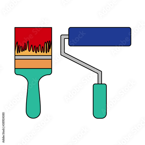 Icon Of Construction Paint Brushes