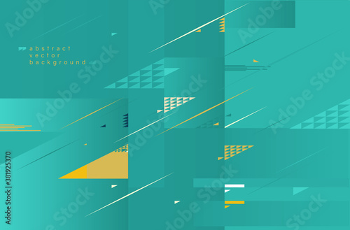 Vectorial green triangle geometric abstract dynamic background