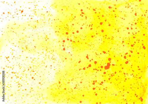 Modern abstract watercolor background with blots  great design for any purposes. Watercolor wet texture. Yellow romantic illustration. Abstract art hand paint. Original artwork