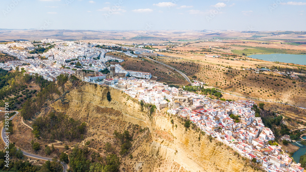 aerial view of arcos de la frontera town, Spain