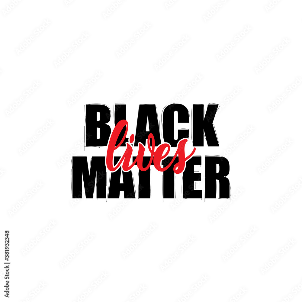 Fototapeta premium Lettering design black lives matter isolated on white background