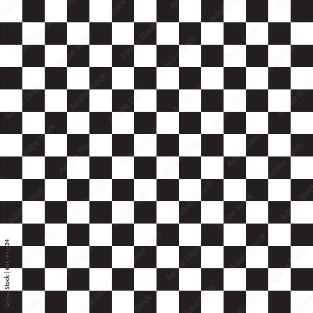 Fototapeta premium Seamless, repeatable checkered, chequered squares pattern and background. Chessboard, chess, checkerboard texture, pattern. Simple, basic monochrome, pepita, alternating squares backdrop