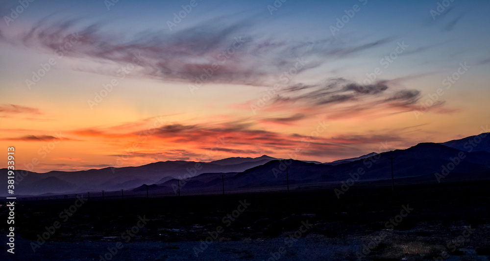 sunset in the mountains