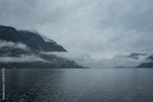Fjord Panorama with Overcast Sky