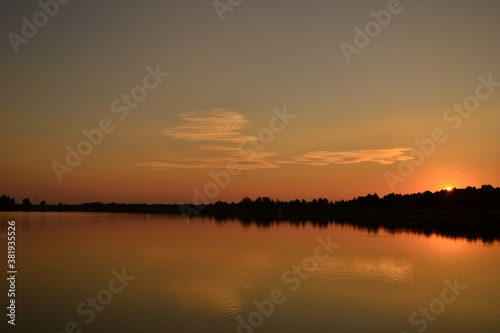 sunset over the lake © Віталій Віжанський