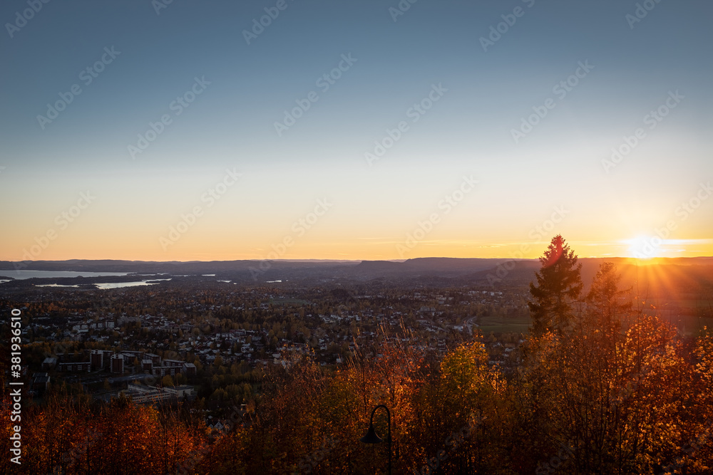 Oslo Townscape with Sunset in Horizon Oslo Townscape with Sunset in Horizon