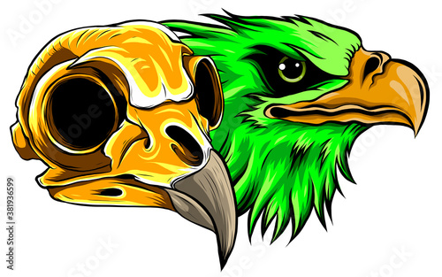Vector Bald Eagle or Hawk Head Mascot Graphic