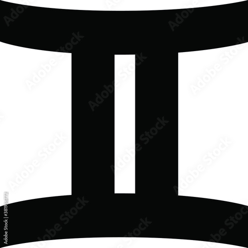 Gemini zodiac icon. Set horoscope symbol vector. Black white zodiac sign. Astrological calendar icon. Vector Gemini sign