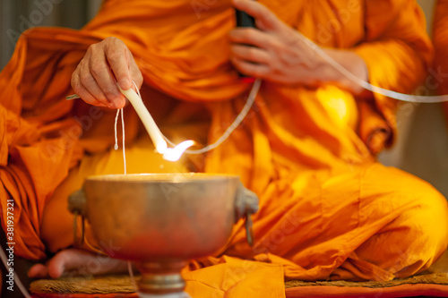 Buddhism ritual in thai wedding ceremony