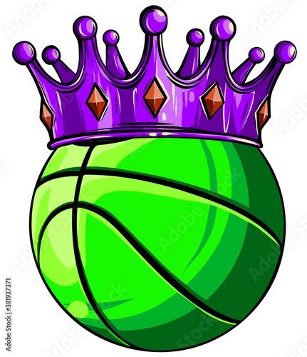 King basket ball in a cartoon chair vector illustration