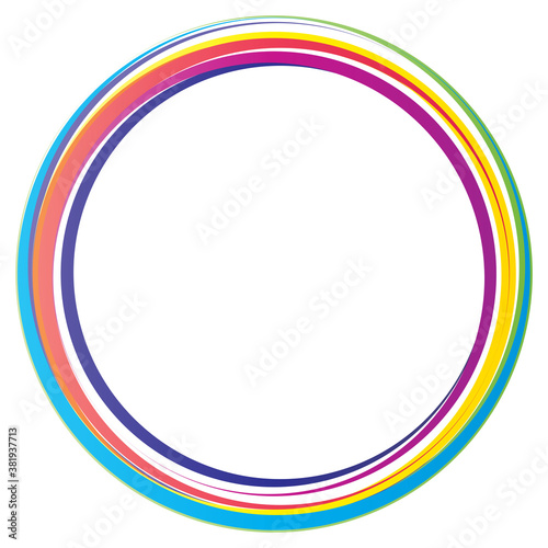 Circular spiral, swirl, twirl circle vector illustration. Radial, concentric colorful abstract vector design