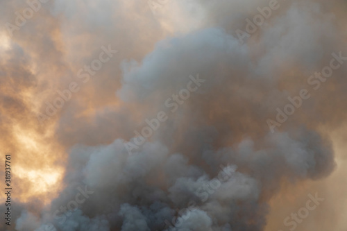 smoke pattern background of fire burn in grass fields