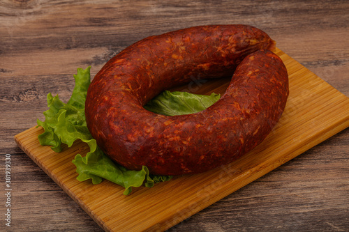 Krakowska sausage over the board