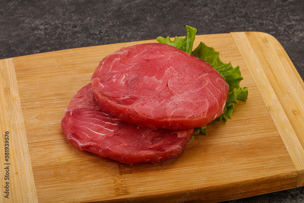 Raw tuna steak for grill