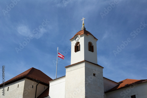 Spilberk castle, Brno, Czech Republic / Czechia. Old, antique, and historical fortress and stronghold with tower.