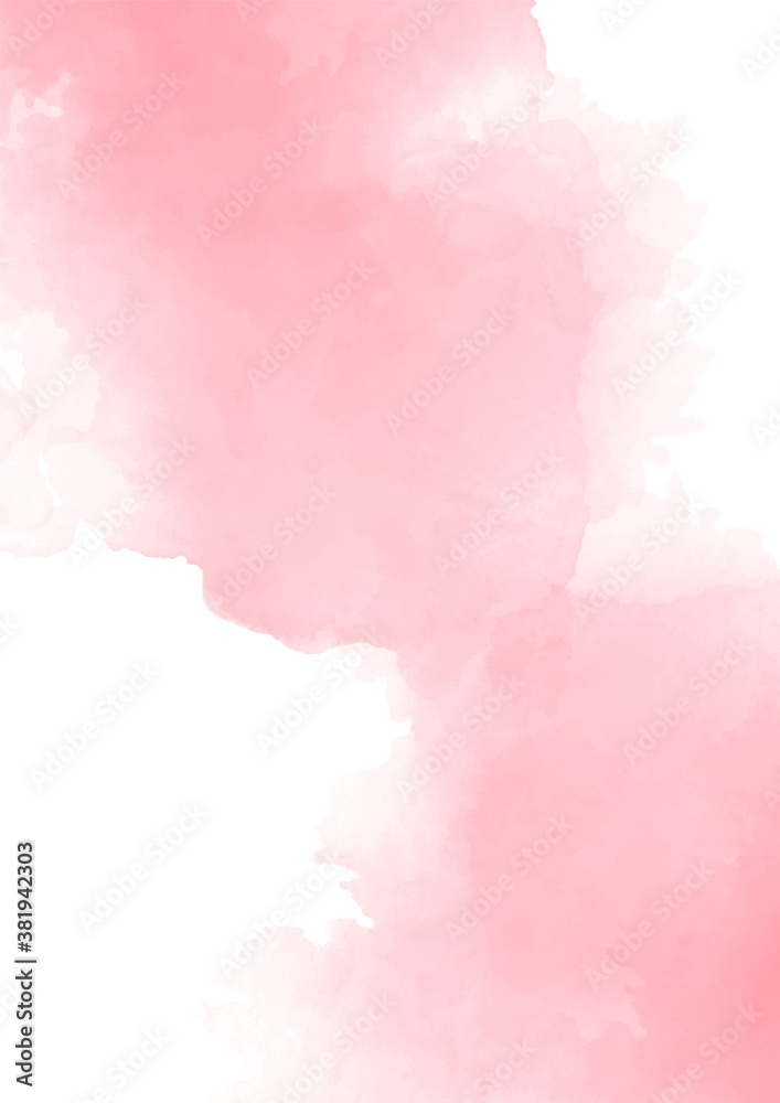 Retro watercolor image with pink watercolor texture background. Creative artistic background. Abstract summer background.