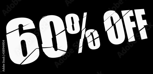 cracked, smashed, splattered and exploding percentage, discount numbers, numerals and letters for marketing, promotion vector illustration