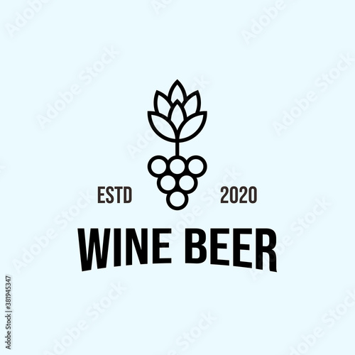 abstract wine logo. beer icon