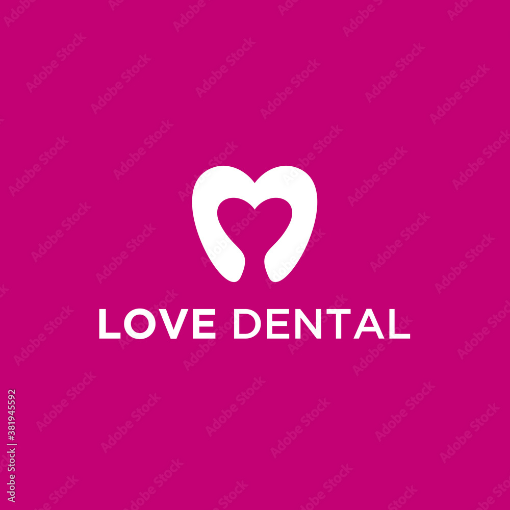 abstract dental logo. love icon abstract dental logo. love icon