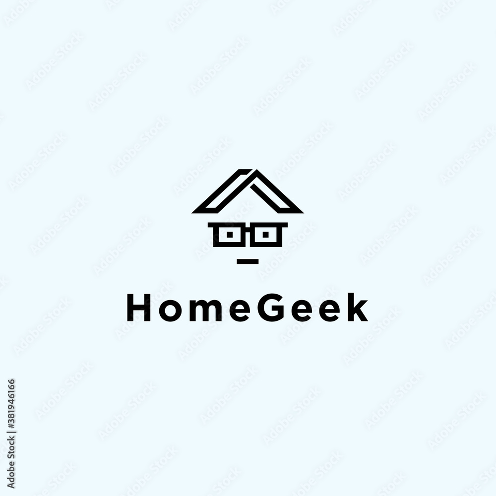 abstract nerdy logo. house icon abstract nerdy logo. house icon