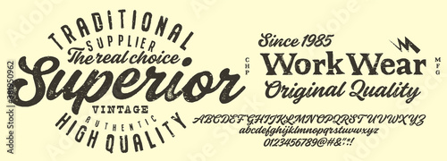 Vintage Brush Script Modern Alphabet. Retro Typeface. Textured unique brush in alphabet style