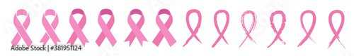 Pink Ribbon. Vector icon vector illustration