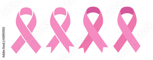 Pink Ribbon. Vector icon vector illustration