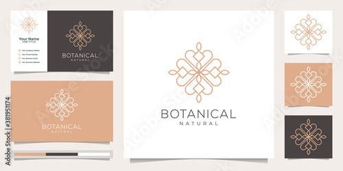 feminine and floral botanical, logo suitable for spa salon, skin hair beauty boutique and cosmetic, company.Premium Vector