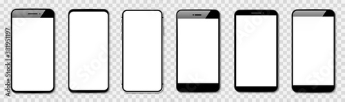Smart phone vectoron transparent background