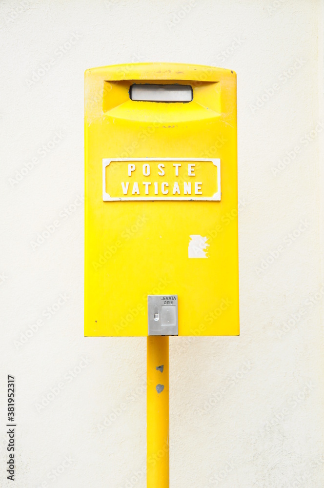 Yellow mailbox in Vatican city. Yellow mailbox in Vatican city.