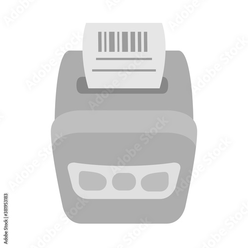 Bar code printer.Label printer.Vector flat Check print.