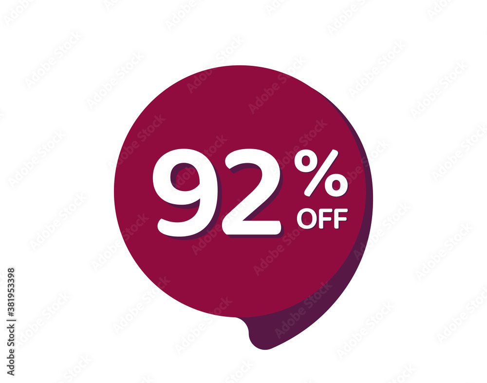 92% OFF Sale Discount Banner, Discount offer price label, 92% Discount Sticker 92% OFF Sale Discount Banner, Discount offer price label, 92% Discount Sticker