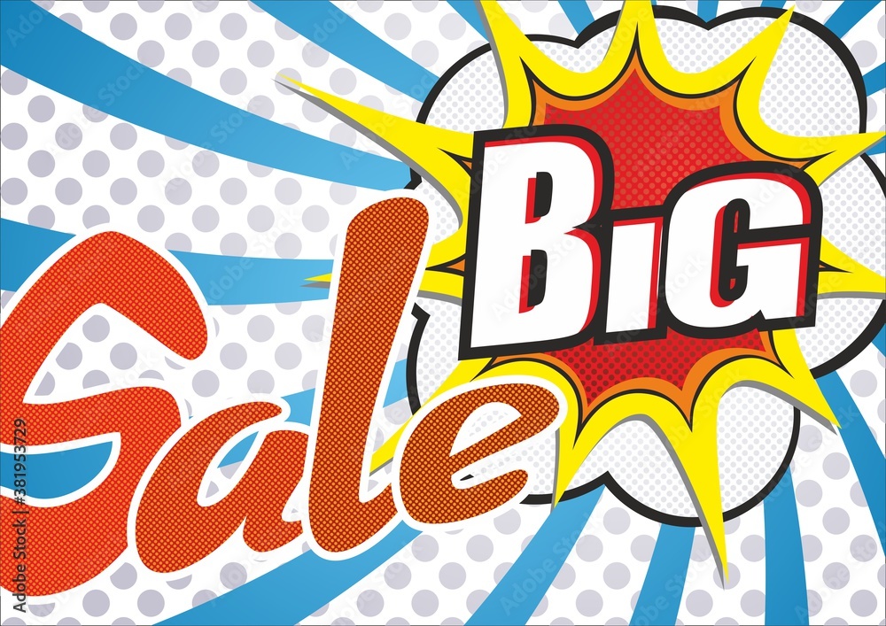 Fototapeta premium Sale. vector image of an explosion with the words Sale big 