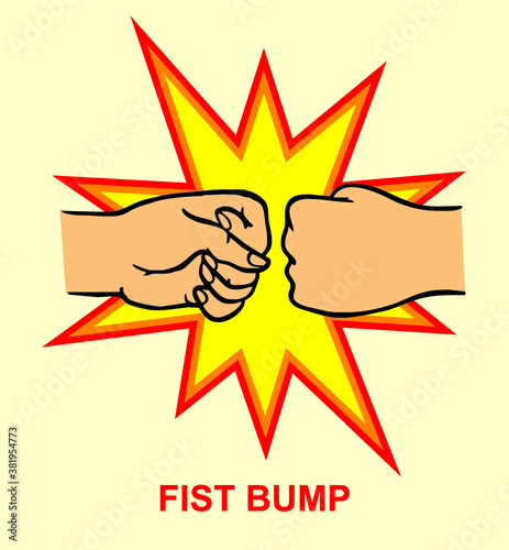 Two fists bumping together, two hands with fists in air punching, concept of fight,