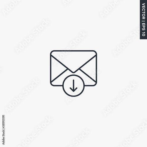 Drop down email, linear style sign for mobile concept and web design