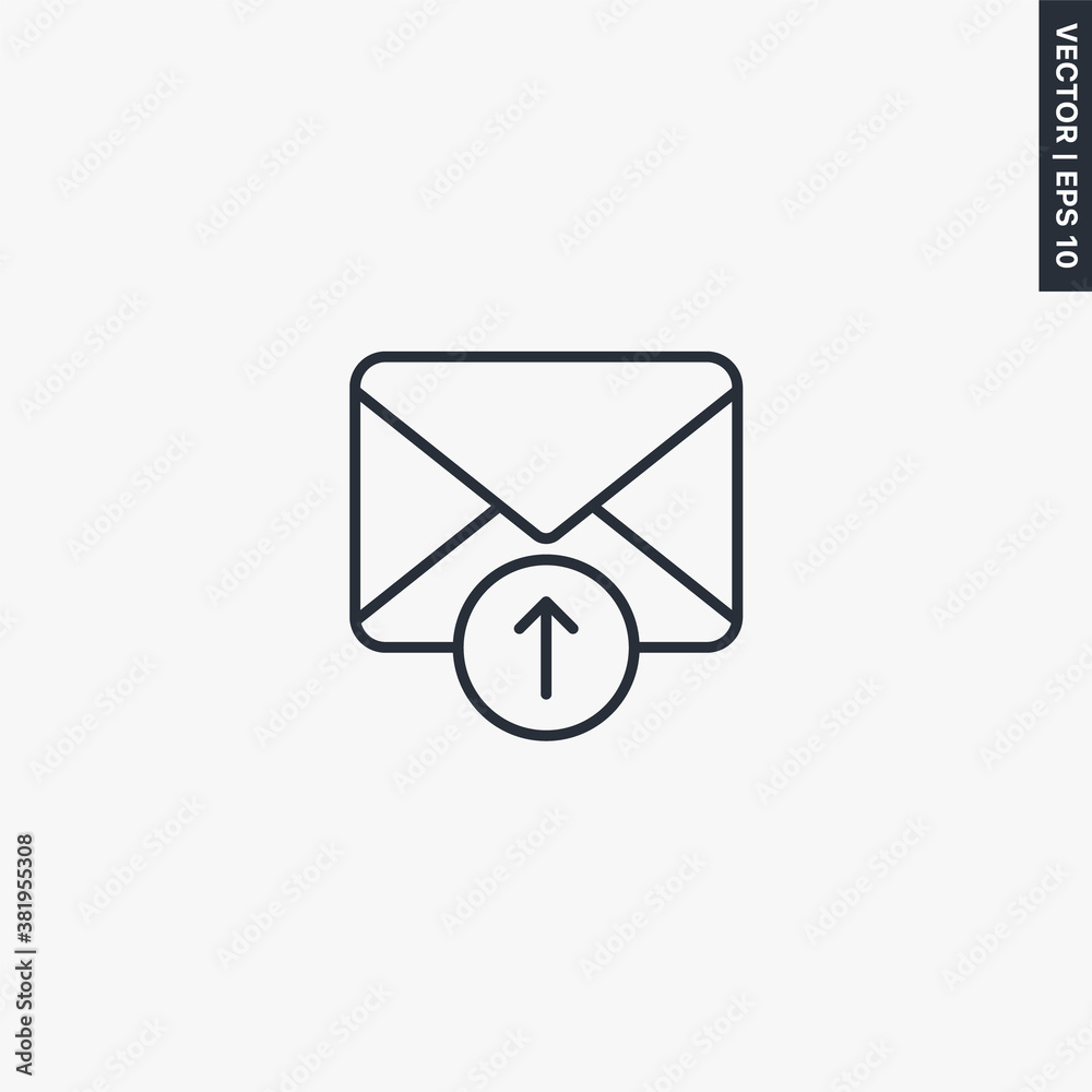 Raise up email, linear style sign for mobile concept and web design Raise up email, linear style sign for mobile concept and web design