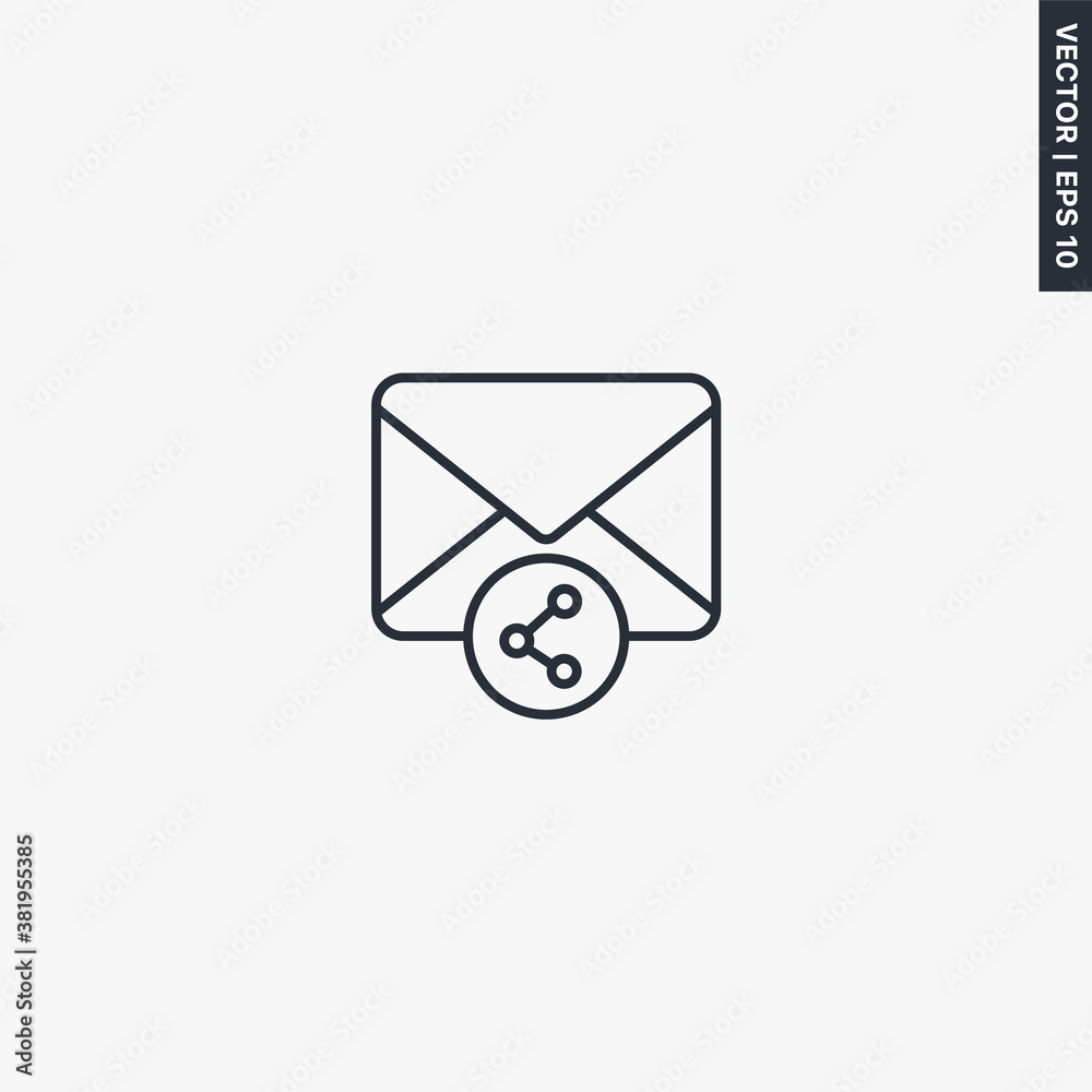 Social email, linear style sign for mobile concept and web design Social email, linear style sign for mobile concept and web design