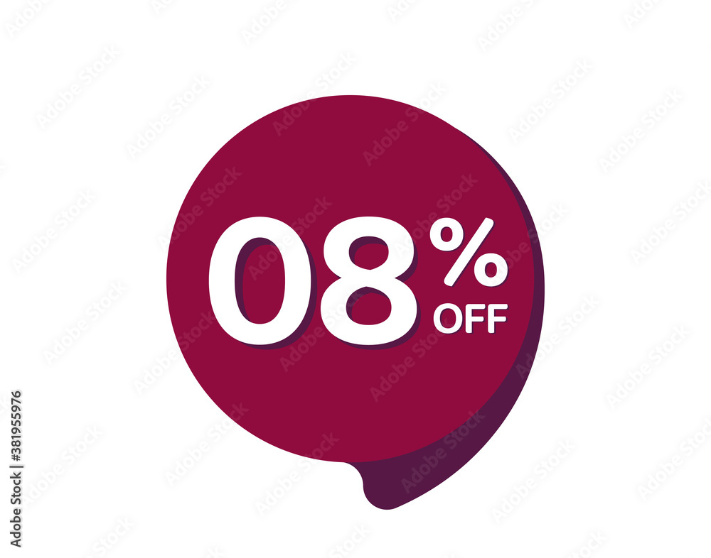 08% OFF Sale Discount Banner, Discount offer price label, 08% Discount Sticker 08% OFF Sale Discount Banner, Discount offer price label, 08% Discount Sticker
