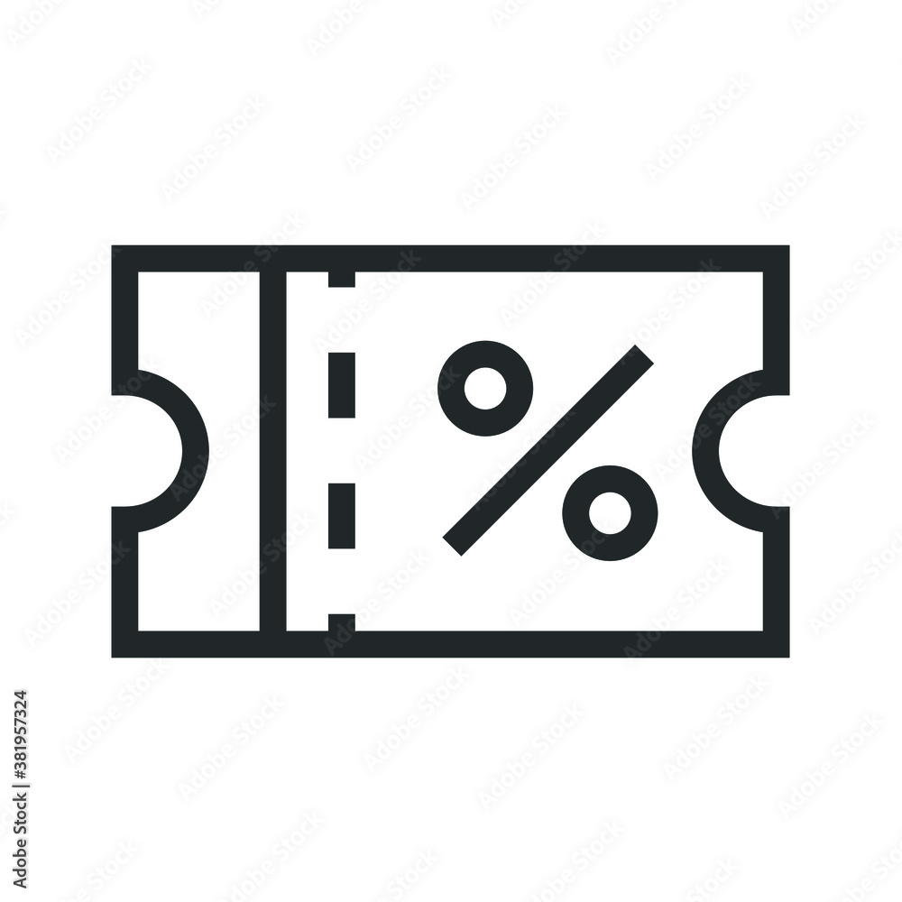 Modern discount voucher/coupon outline icon design. Editable stroke on white background for web and ui design. Modern discount voucher/coupon outline icon design. Editable stroke on white background for web and ui design.