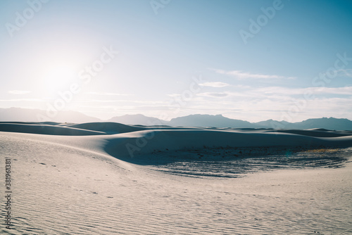 Boundless desert with white dunes