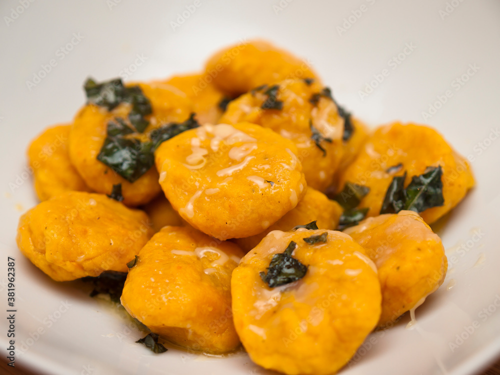 Carrot gnocchi with butter and sage Carrot gnocchi with butter and sage