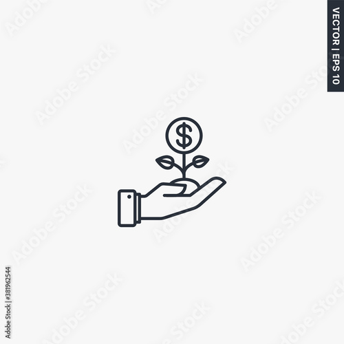 Free Download Cash deposit, linear style sign for mobile concept and web design - GFXLoad