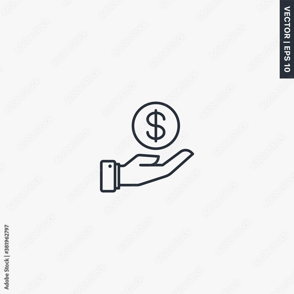 Give money, linear style sign for mobile concept and web design Give money, linear style sign for mobile concept and web design
