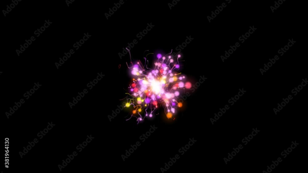 Particles animation as streams of energy with several colours and various graphic effects.