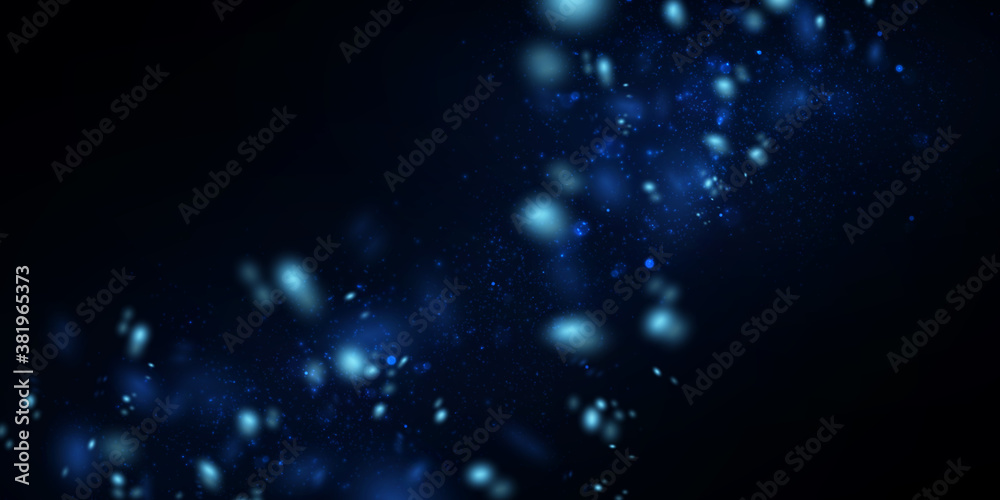 Blue particles on dark. Shiny glittering effect. Abstract vector background with sparkling magical lights Blue particles on dark. Shiny glittering effect. Abstract vector background with sparkling magical lights