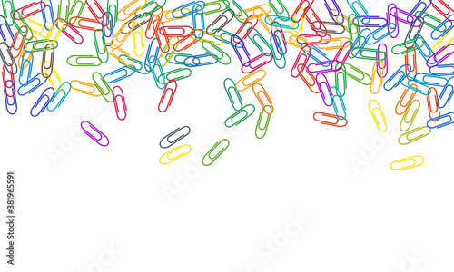 Stationary paperclips isolated on white background